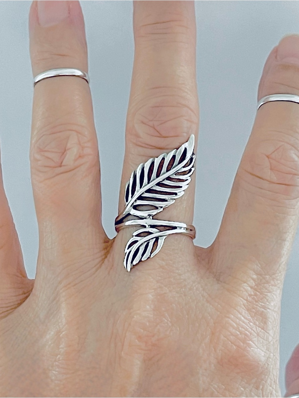 Sterling Silver Big Leaf Ring, Boho Ring, Silver Ring, Tree Ring, Statement Ring